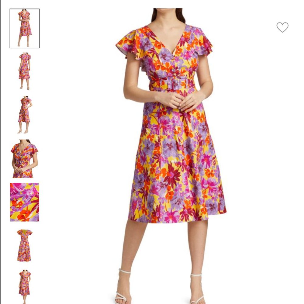 TANYA TAYLOR Inez belted floral midi dress - Picture 7 of 7